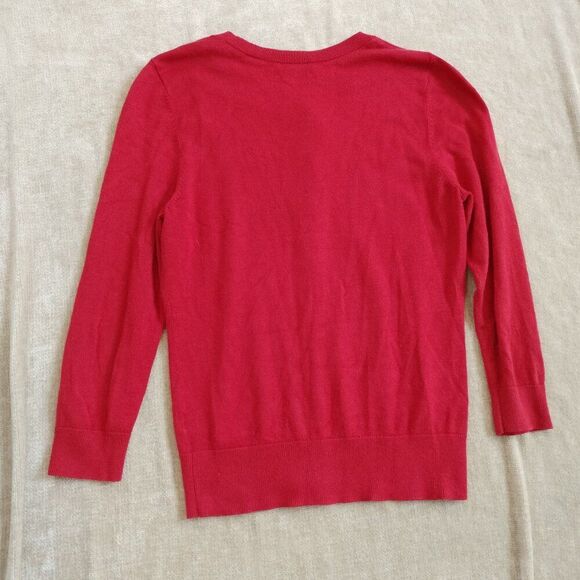 Halogen 3/4 Sleeve Button Up Red Cardigan Size S - Picture 2 of 7